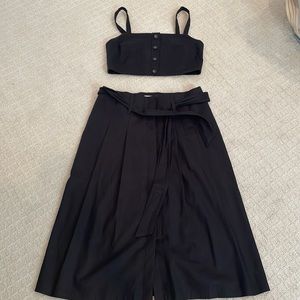 Sezane matching crop top and skirt